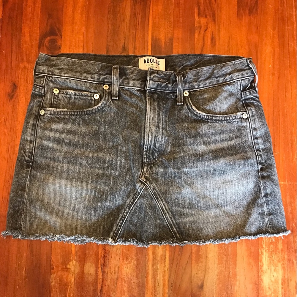 AGOLDE Denim Mini Skirt in Gray size 27